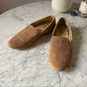 Blush suede birdie flats